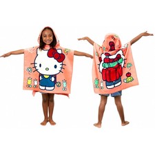 Sanrio Hello Kitty Soft Hooded Towel Poncho  24 X 22 Inches