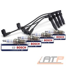 Z&Uuml;NDKABELSATZ 4-TEILIG + 4 BOSCH Z&Uuml;NDKERZEN F&Uuml;R OPEL ASTRA F CALIBRA A
