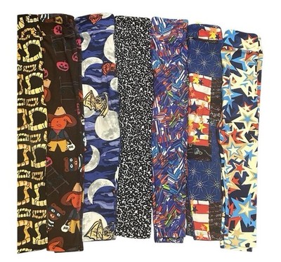 LuLaRoe Kids Leggings Lot S/M Halloween Patriotic Stars Animals Abstract Rare L1