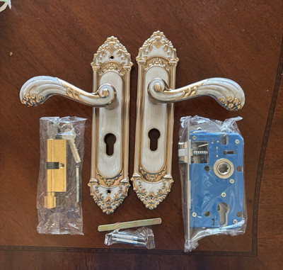 Antique Door Entry Lever Lock Handle Entrance Security Passage Knob Keys New