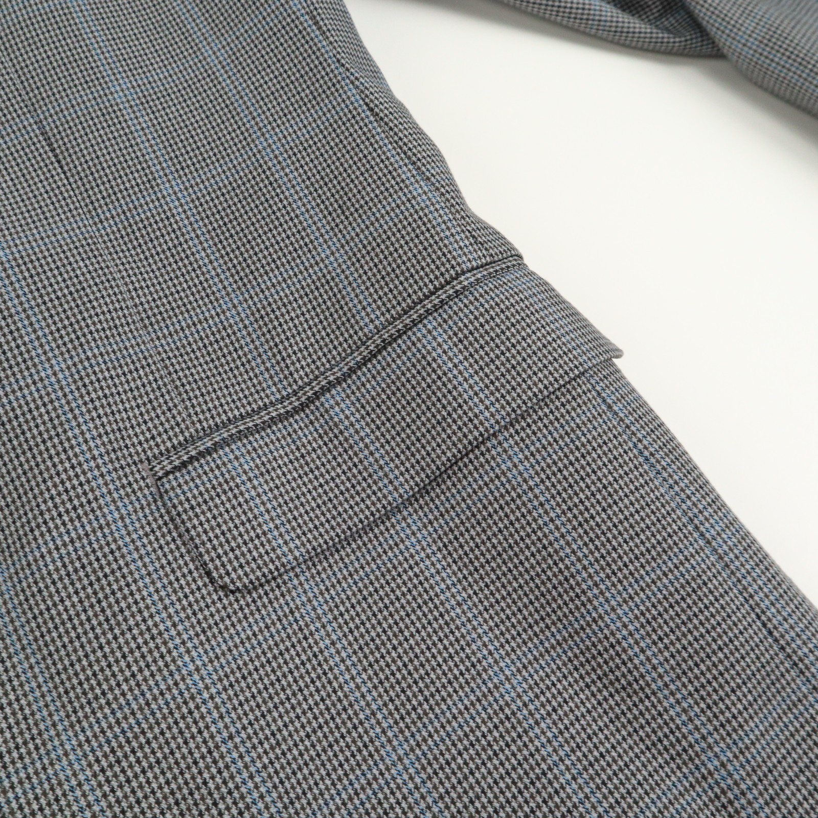 Chaps Medium Gray Houndstooth Blue Overcheck Poly… - image 12