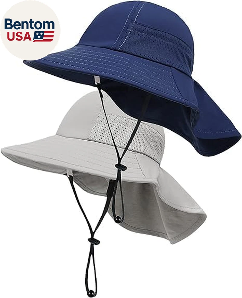 Toddler Baby Sun Hat Kids Summer Beach Essentials Adjustable Beach Hats with Buc