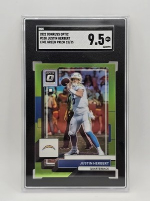 2022 Panini Donruss Optic Lime Green Prizm /35 Justin Herbert #108