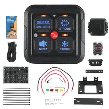 4 Gang ON/OFF Switch Panel Circuit Control Box LED Light Bar Marine Boat Car 12V
