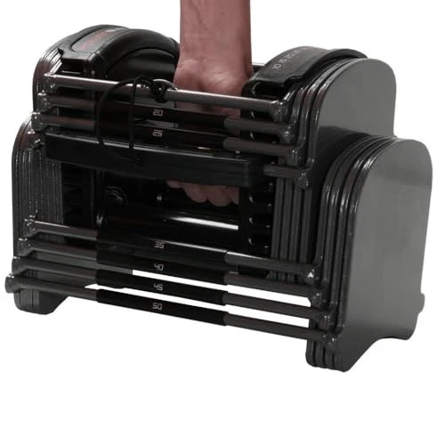 JUEGO DE MANCUERNAS AJUSTABLES POWERBLOCK SPORT 50, 50 LIBRAS POR MANO, 2 PIEZAS - NEGRO/GRIS Foto 3 de 4