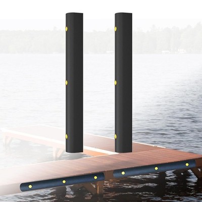 2Pack D Shape Dock Bumper Rubber Corner Guard Strip Heavy Duty Impact Protector