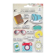 Little Birdie Lets Travel the World Sticker 15/Pkg-Lets Travel the Worl - 6 Pack