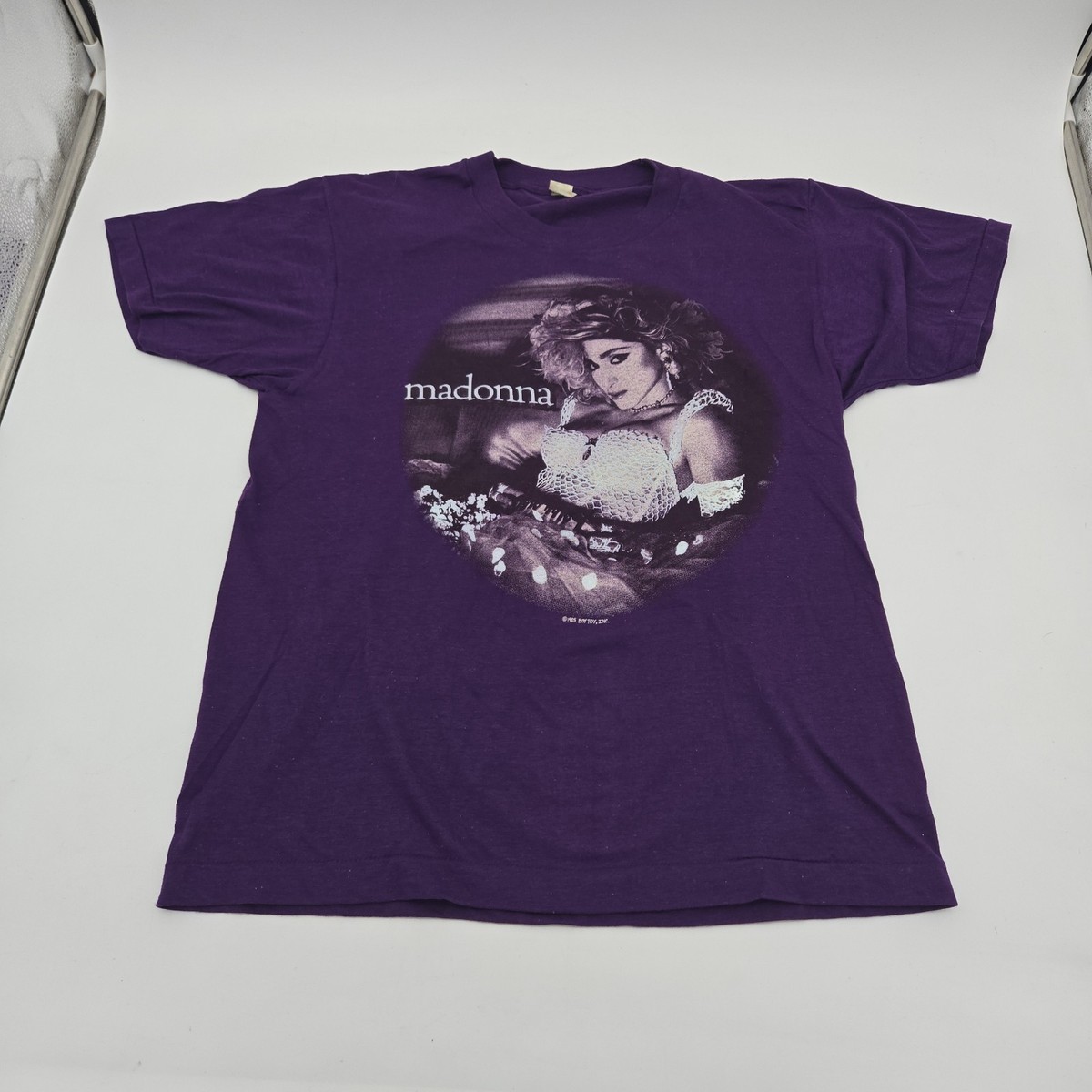 希少 1985 ヴィンテージ virgin tour マドンナ バンドTシャツ Vintage Madonna THE VIRGIN TOUR Purple Concert T-Shirt 1985 Size