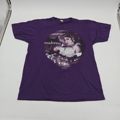 Vintage Madonna THE VIRGIN TOUR Purple Concert T-Shirt 1985 Size