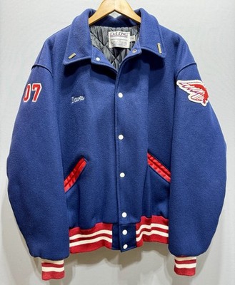 Vintage DeLONG USA Wool Varsity Jacket Messalonskee Eagles XL 07 Letterman