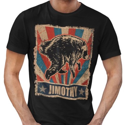 Jimothy Waschbär T-Shirt Herren Viral Meme TikTok Retro Vintage Baumwolle Fun