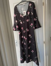 Ganni Rose Dress Size 12 Uk New With Tags RRP £225 From Liberty Of London