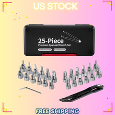 25 Piece Pin Spanner Wrench Set,42CRMO Heat-Treated,Nickel-Plated Finish