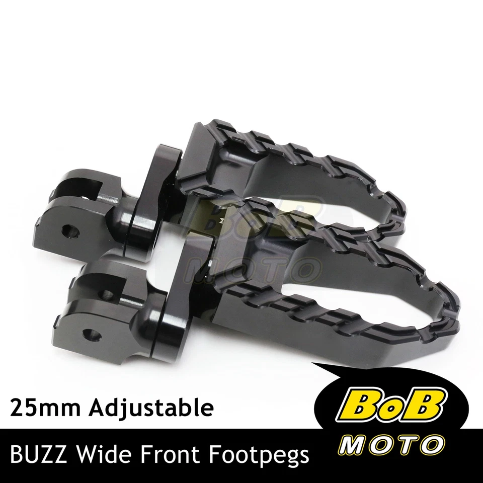 For Triumph Daytona 675 R 13-18 17 16 BUZZ 25mm Extend Front Foot Pegs BLACK - Image 2 of 4