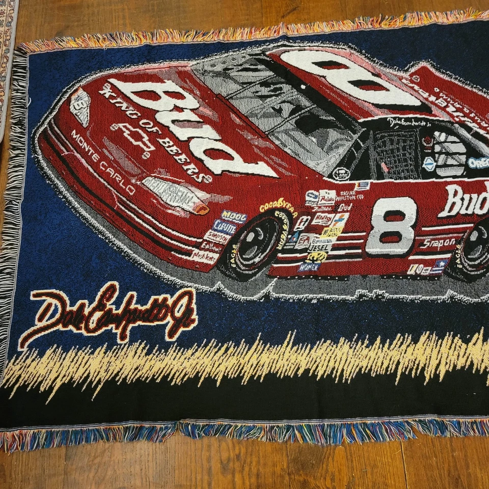 Tapiz tejido Nascar Dale Earnhardt Sr tiro intimidador afgano de colección EE. UU. Foto 3 de 4