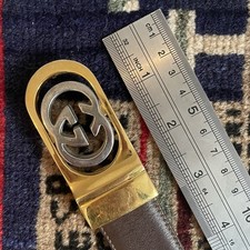 Vintage 35 36 1980s Gucci Reversible Leather Belt Luxury Classic Made In Italy