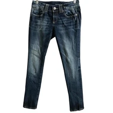 Vigoss Jeans Women 28x27 Blue Thompson Tomboy Skinny Low Rise Stretch Grunge Rad