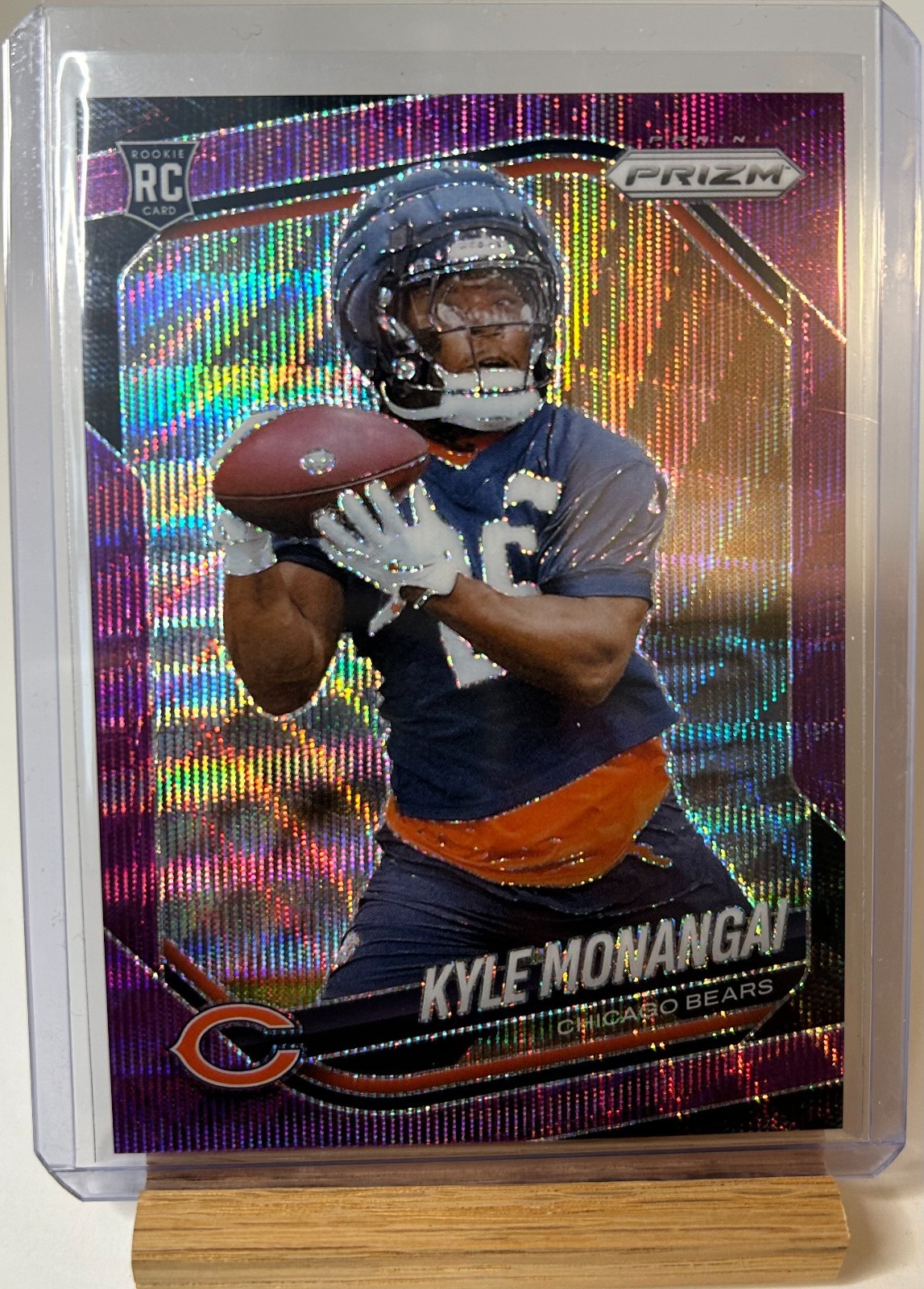2025 Panini Prizm Football Kyle Monangai Purple Wave Prizm /99 Rookie Card #348