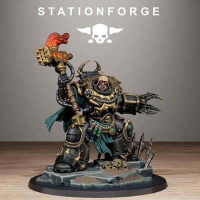 Corrupted Guard Lord Zorvan Grimdark 3D Printed Miniatures Station Forge 16k