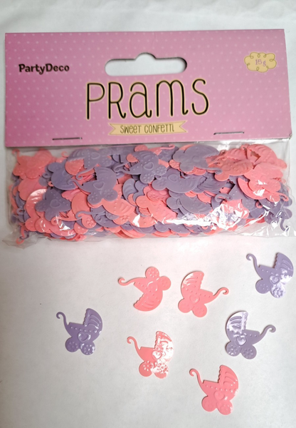 3 X Konfetti *Kinderwagen* Rosa - Lila, Deko , MäDchen, Geburt - Baby - Taufe-image