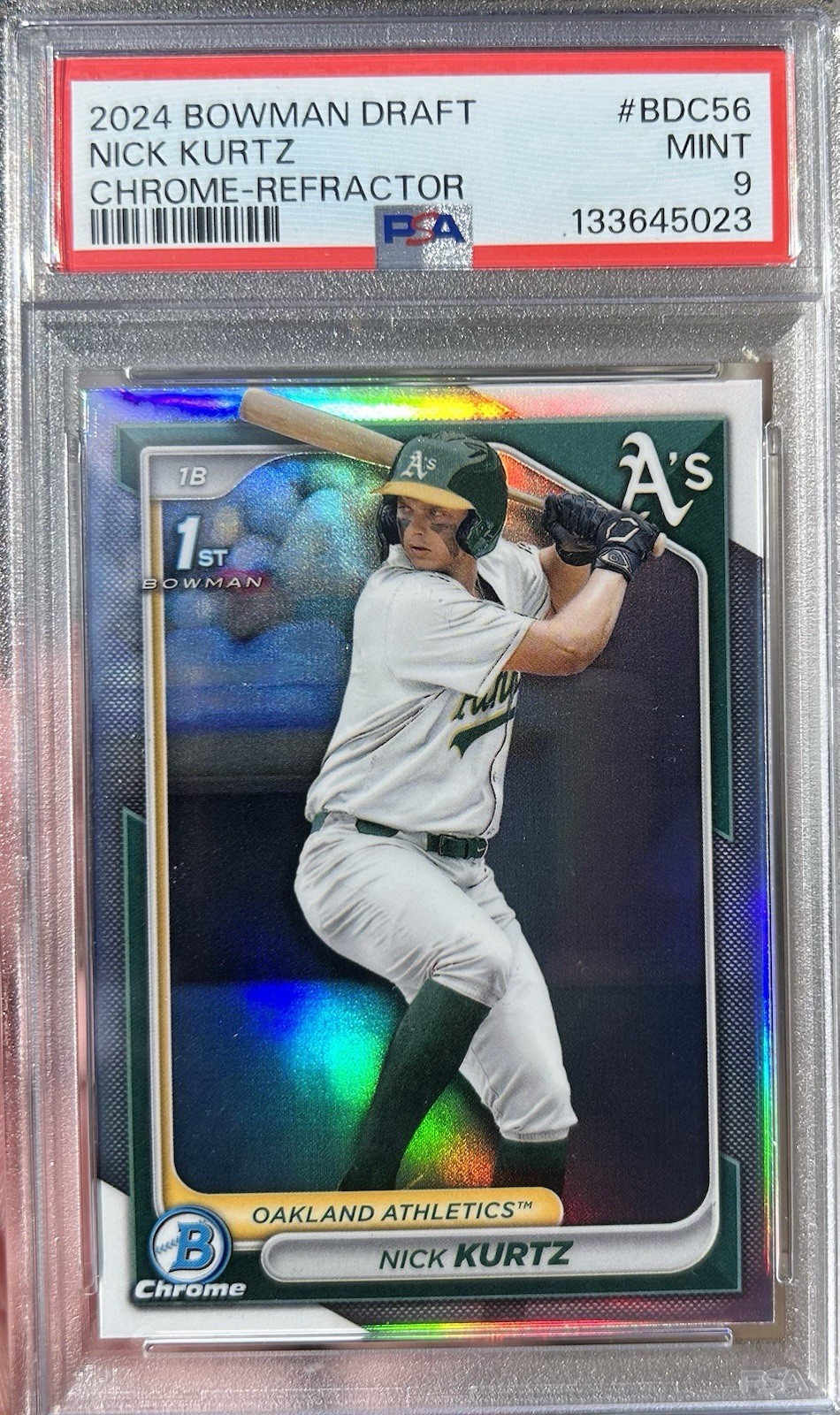 2024 Bowman Chrome Nick Kurtz Rookie 1st Refractor Athletics PSA 9 Mint 💎🔥