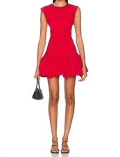 Ganni Corset Mini Dress Red