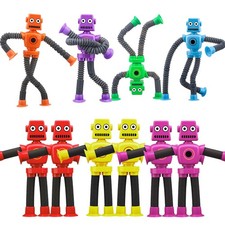 Robot Sensory Pop Tubes Fidget Toys with Suction Cups, DIY Stretchy Telescopi...
