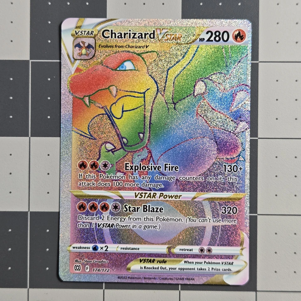 Charizard VStar OC Miscut Error Rainbow Secret Rare Pokemon Card 174/172 - Image 4 of 4