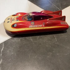 Vintage Japan Tin Fiat 750 Abarth Race Car Friction Toy Collector, HTF