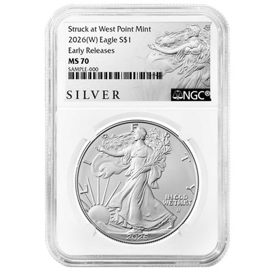 #ad 2026 W $1 1 oz American Silver Eagle NGC MS70 ER ALS Label $114.26