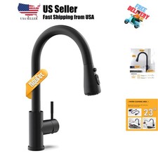 Black Kitchen Faucet with Pull Down Sprayer, Rv Kitchen Sink Faucets for Pot ...