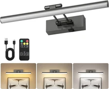 Battery Operated Picture Lights for Wall Brushed Grey 3CCT Dimmable Gallery