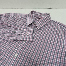 UNTUCKit Dolcetto Wrinkle Free Pink Blue Plaid Cotton Shirt Slim Fit Size XL