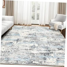 Area Rugs for Living Room: 6x9 Abstract Washable Rug Modern Neutral Large Soft
