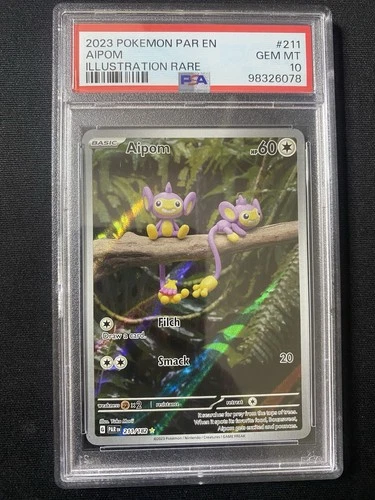 2023 POKEMON PAR EN-PARADOX RIFT ILLUSTRATION RARE #211 AIPOM PSA 10