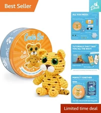 Charming Leopard Leo Amigurumi Crochet Kit – All-in-One Gift for Beginners