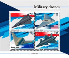 Military Drones MNH Stamps 2025 Sierra Leone M/S