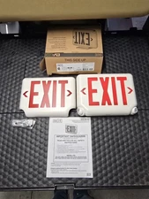 Dual-Lite EVCURWD4 LED Exit Sign & Emergency Light Combo 1.7W Red Letters Remote