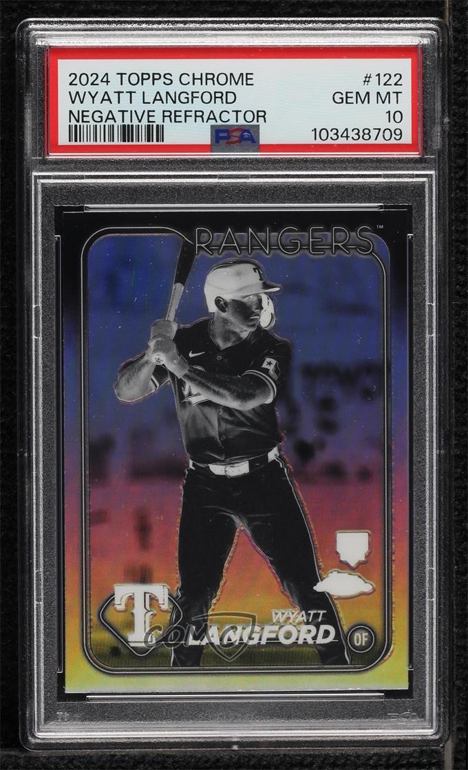 2024 Topps Chrome Negative Refractor Wyatt Langford #122 PSA 10 GEM MT v9t