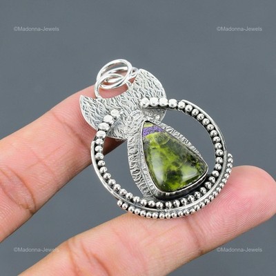 Halloween Deal 925 Silver Stichtite Stone Mother Engagement Handcrafted Pendant