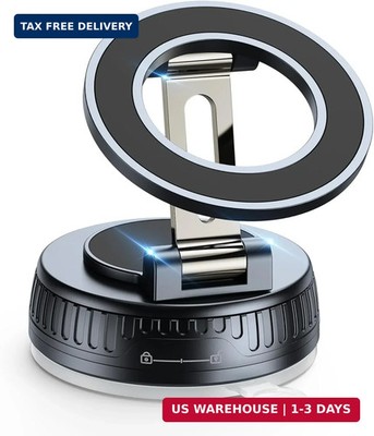 Vacuum & Magnetic Car Phone Holder for MagSafe [Upgraded 120+ LBS] 360° Adjustab