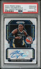 2022 Panini Prizm WNBA White Sparkle Auto ARIKE OGUNBOWALE /1 PSA 10 1of1 One of