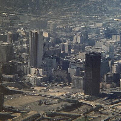 35mm Slide 1969 Aerial Downtown Los Angeles Skyline Kodachrome Mint OOAK 