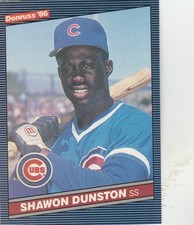 FREE SHIPPING-MINT-1986 Donruss Chicago Cubs  #311 Shawon Dunston