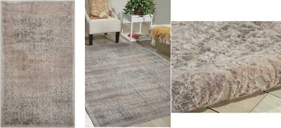 Nourison Floor Coverings Graphic Illusions Grey Area Rug 4'x6'