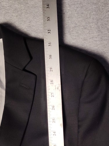Men’s Wool Alafani For Macy’s Black Suit Jacket Blazer Size 44R - Picture 5 of 10