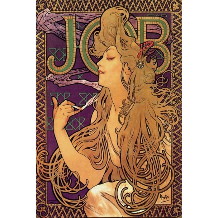 2023 ALPHONSE MUCHA JOB PURPLE POSTER ROLLING PAPERS ARTWORK