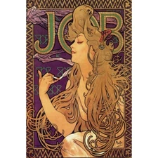 2023 ALPHONSE MUCHA JOB PURPLE POSTER ROLLING PAPERS ARTWORK NEW 24X36 FREE SHIP