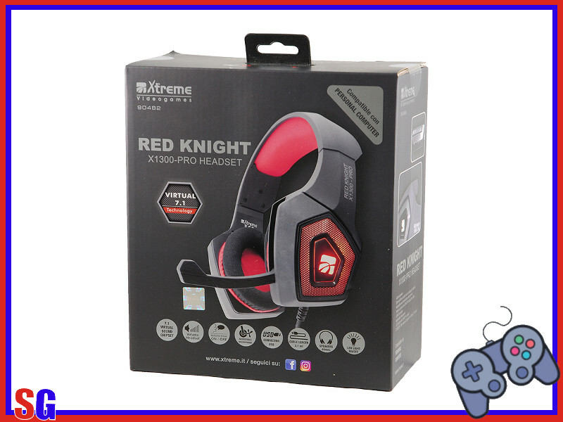 CUFFIE RED KNIGHT X1300PRO 7.1VIRTUAL HEADSET XTREME 90482 PC USB PRODOTTO NUOVO