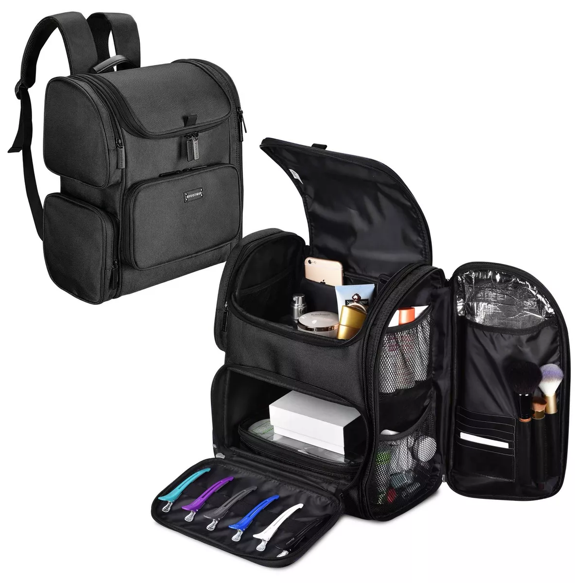 BYOOTIQUE Makeup Train Case Makeup Travel Backpack With Pouch